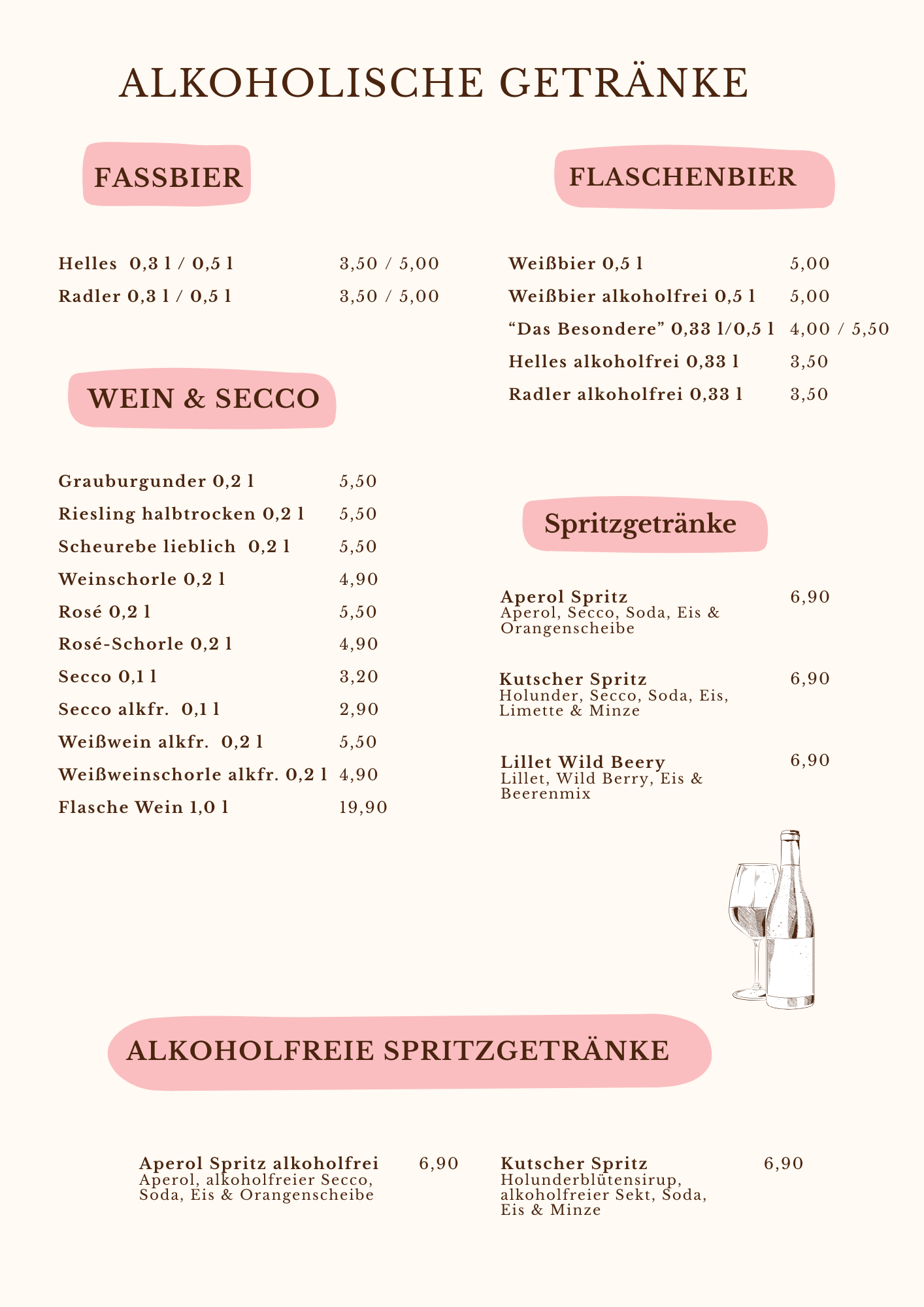 Speisekarte Seite 2
